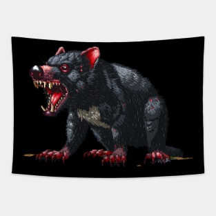 Pixelated Tasmanian Devil Artistry Tapestry