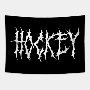 Hockey Metal Face Typography Tapestry