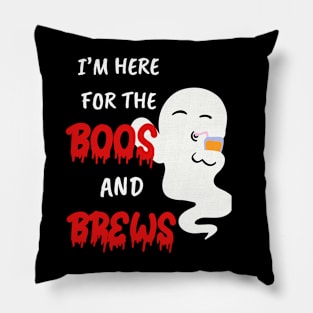 Funny gifts for halloween I'm here for the boos and brews Pillow