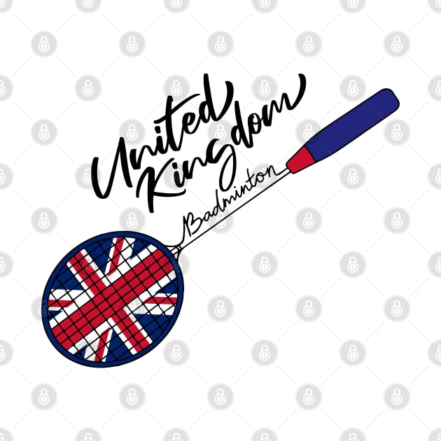 United Kingdom Badminton Racket Support Badminton (United Kingdom) Flag by Mochabonk