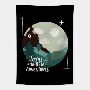 Let's travel Your Life is the best Adventure Explore the world travel lover summer spring Tapestry