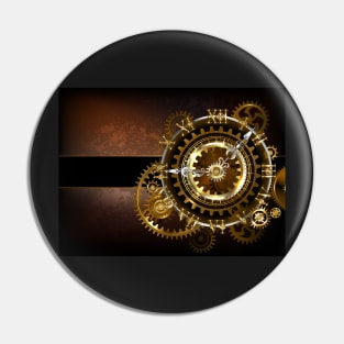 Clock with Gears ( Steampunk Clock ) Pin