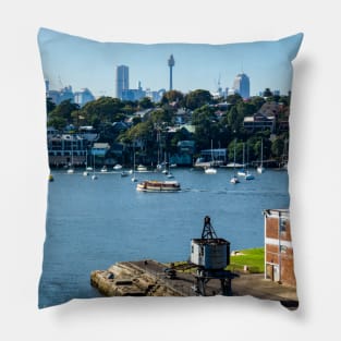 City of Sydney from Cockatoo Island, Sydney, NSW, Australia Pillow