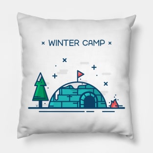 Winter Camp Iglo Pillow