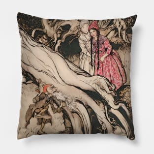 Snow White and Rose Red by Arthur Rackham Pillow