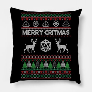 Merry Critmas Ugly Sweater Pillow