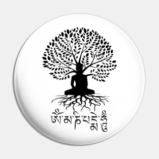 Buddha Tree of Life Om Mani Padme Hum Buddhist Mantra Pin