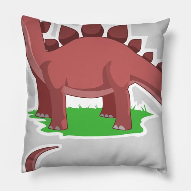Dino up against the Sun Pillow by FamiLane