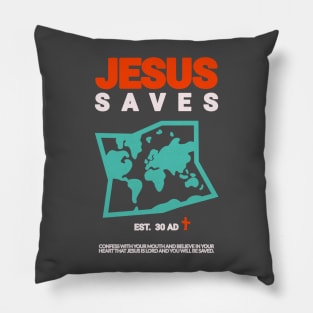 Jesus Saves The World Pillow