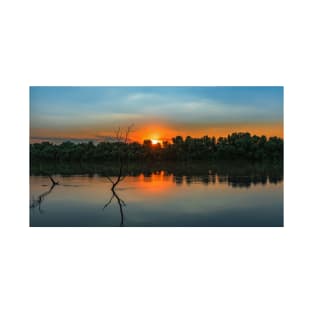 Colorful sunset tree in water T-Shirt