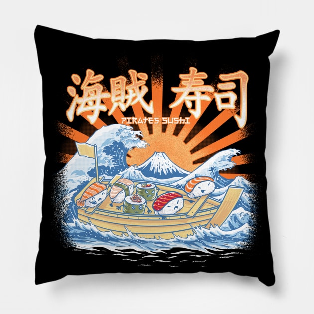 pirates sushi off kanagawa Pillow by polkadothero