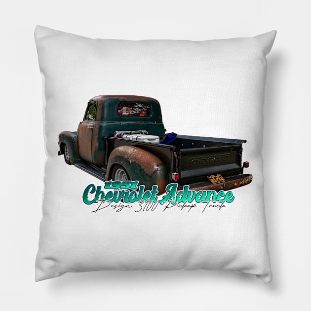 1951 Chevrolet Advance Design 3100 Pickup Truck Pillow by Gestalt Imagery