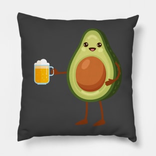 Avacado with beer. Pillow