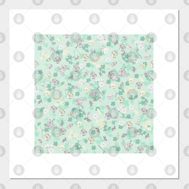 Blossom Fresh Like Mint Minty Blossom Seamless Pattern Poster