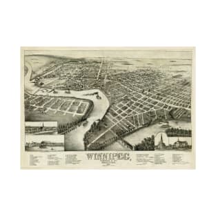 Vintage Map of Winnipeg Canada (1881) T-Shirt