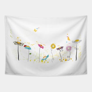 Spring time colorful daisy spring flowers Tapestry