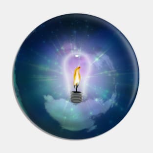 Light Bulb with Flame Pin