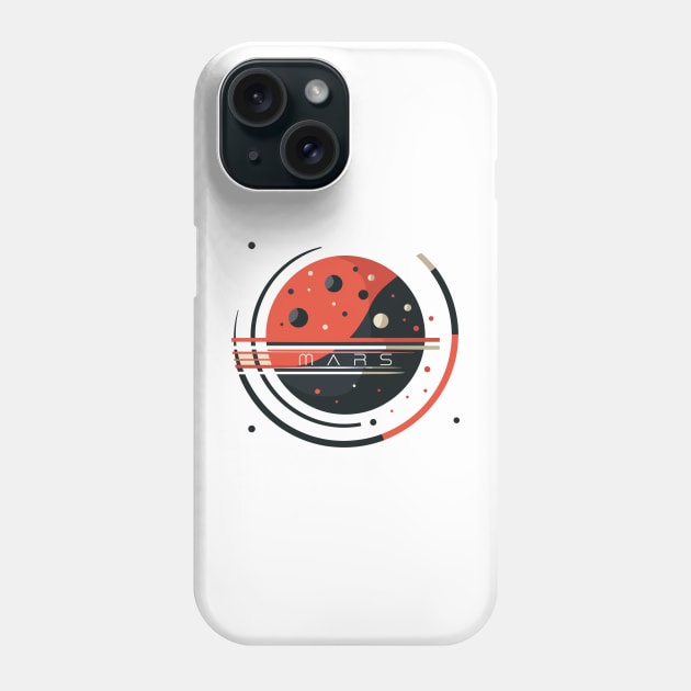 Minimalist Mars Logo, Outer Space Milky Way Astronomy Art Phone Case by Moonfarer