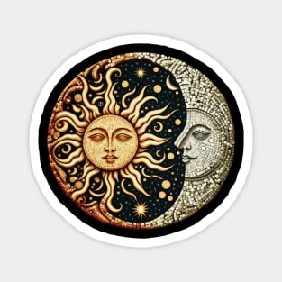 Sun and Moon Mosaic Magnet