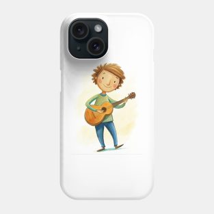 Guitar playing cute boy Phone Case