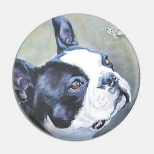 Boston Terrier Fine Art Painting Pin