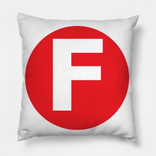 Letter F Big Red Dot Letters & Numbers Pillow