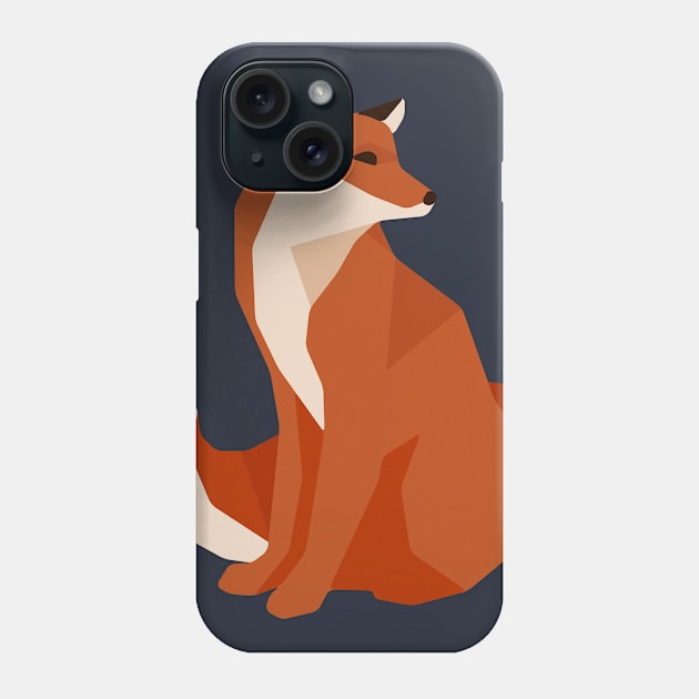 POLYGONAL FOX , GEOMETRIC FOX beautiful colorful abstract Phone Case by Midoart