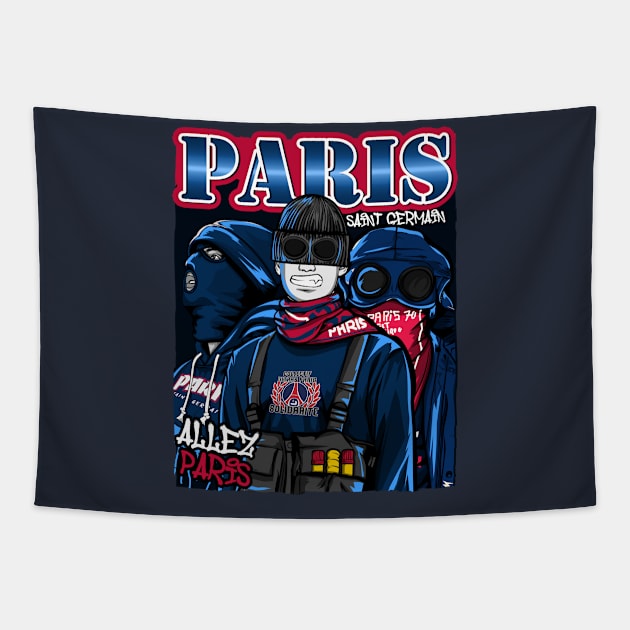 Ultras paris Tapestry by lounesartdessin