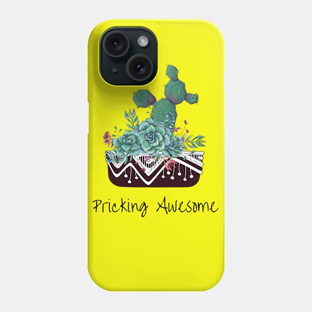 Pricking awesome. Cactus pun print Phone Case by BoomBlab