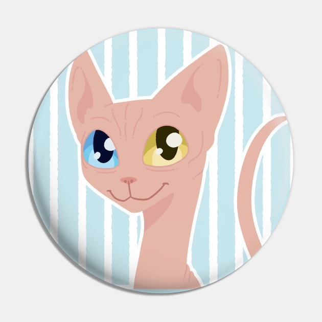 Sphynx Kitty Pin by KBDraws92