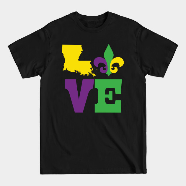 Discover Love Louisiana Mardi Gras Cute Fleur De Lis - Mardi Gras - T-Shirt