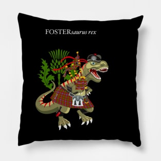 Clanosaurus Rex FOSTERsaurus rex Plaid Foster Forster Forrester Scotland Ireland Family Tartan Pillow