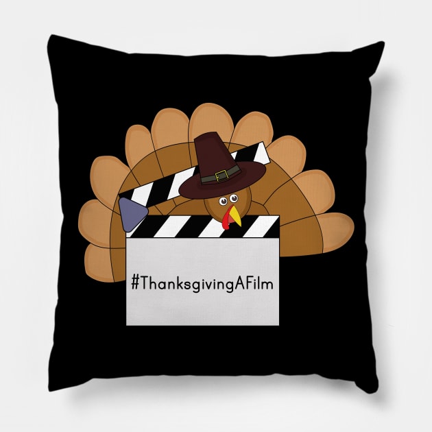 Thanksgiving A Film Turkey and Clapperboard Pillow by DiegoCarvalho