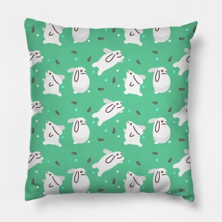 amazing green bunny pattern Pillow