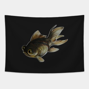 Black Moor Goldfish with Golden Belly Tapestry
