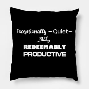 Exceptionally Quiet, But Redeemably Productive Self Confidence Pillow