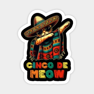 Cinco De Mayo Funny Mexican Cat Sombrero Poncho Men Women Magnet