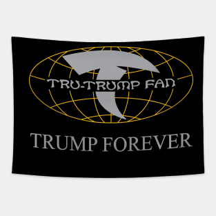 Tru-Trump Fan - Trump Forever (Grey & Yellow on Black) Tapestry