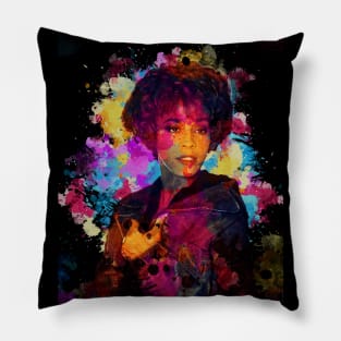 Whitney Houston ~ Watercolor Illustration Pillow