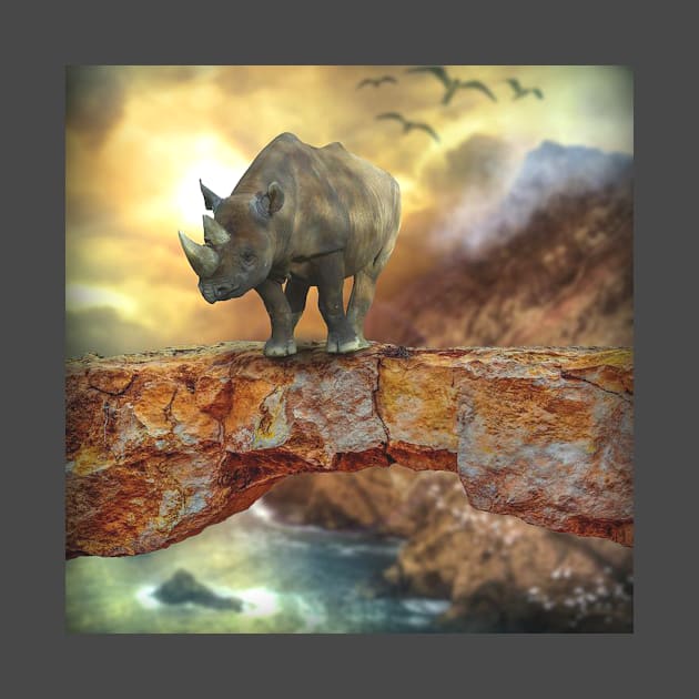 Rhino crosses bridge. by tedsox