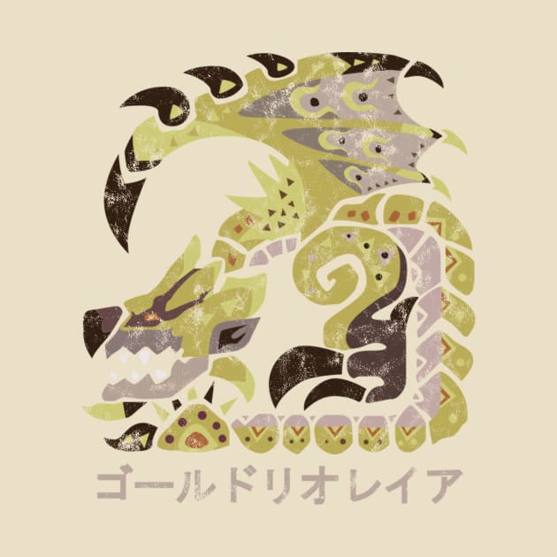 Monster Hunter World Iceborne Gold Rathian Kanji Icon by StebopDesigns