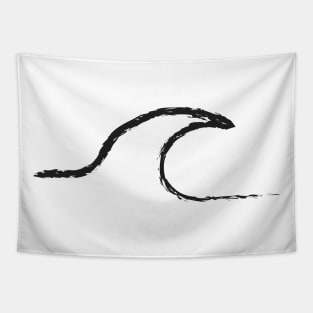 Minimal wave design charcoal Tapestry