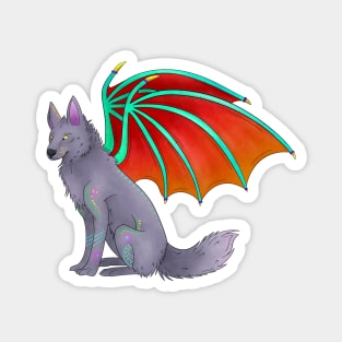 Familiar, Winged Wolf Magnet