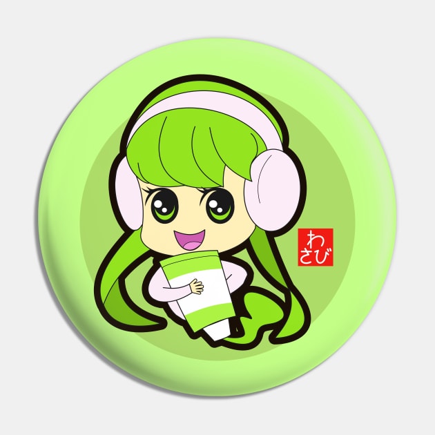 Wasabi Girl Pin by Johnitees