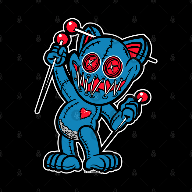 Happy VooDoo Kitty Cat Doll Tennessee Colors by eShirtLabs