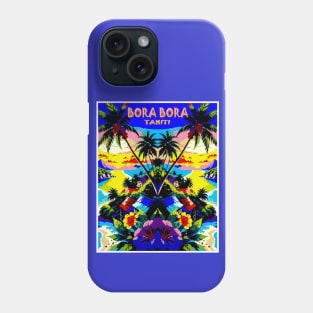 Bora Bora Tahiti Abstract Travel and Tourism Advertising Print Phone Case