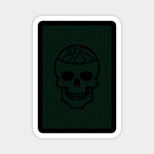 Cool Hacker Design Green Hexdump with Carved Out Skull Magnet