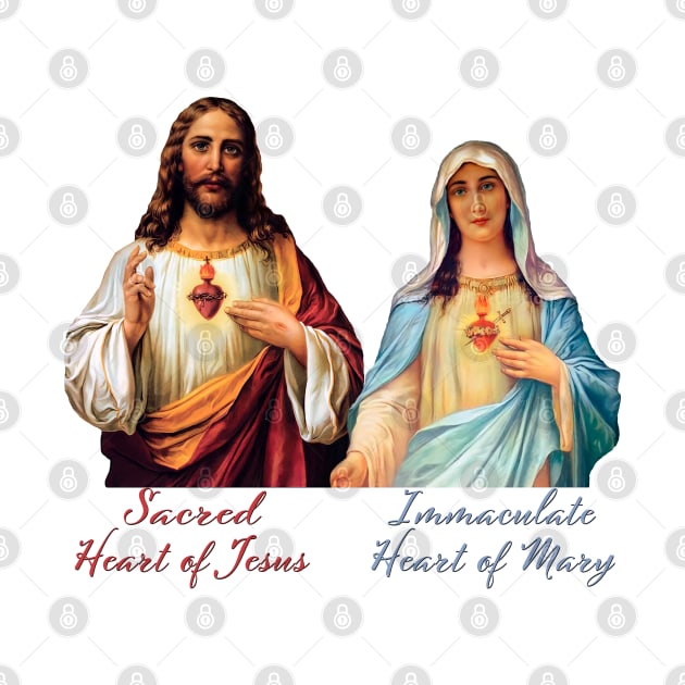 Immaculate Heart and Sacred Heart Typography by Brasilia Catholic