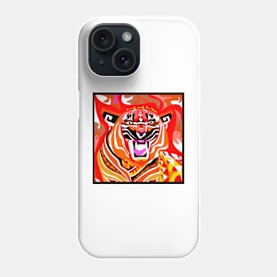 tiger in bengal zodiac in china wallpaper art dark Phone Case