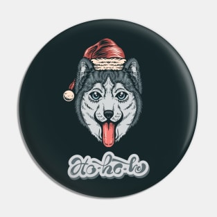 Christmas Husky Pin